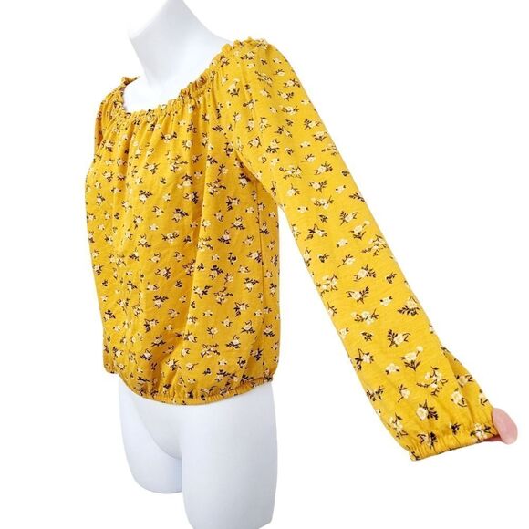 2/$20 Ardene Yellow Floral Pattern Top Blouse Size: Small - Picture 5 of 8